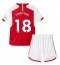 Arsenal Takehiro Tomiyasu #18 Thuis tenue voor kinderen 2023-24 Korte Mouwen (+ broek)