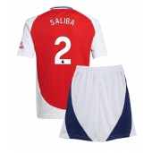 Arsenal William Saliba #2 Thuis tenue voor kinderen 2024-25 Korte Mouwen (+ broek)