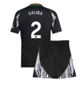 Arsenal William Saliba #2 Uit tenue voor kinderen 2024-25 Korte Mouwen (+ broek)