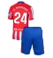 Atletico Madrid Robin Le Normand #24 Thuis tenue voor kinderen 2024-25 Korte Mouwen (+ broek)