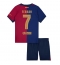 Barcelona Ferran Torres #7 Thuis tenue voor kinderen 2024-25 Korte Mouwen (+ broek)