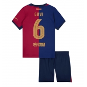 Barcelona Paez Gavi #6 Thuis tenue voor kinderen 2024-25 Korte Mouwen (+ broek)