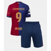 Barcelona Robert Lewandowski #9 Thuis tenue voor kinderen 2024-25 Korte Mouwen (+ broek)