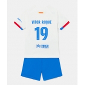 Barcelona Vitor Roque #19 Uit tenue voor kinderen 2023-24 Korte Mouwen (+ broek)