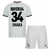 Bayer Leverkusen Granit Xhaka #34 Uit tenue voor kinderen 2023-24 Korte Mouwen (+ broek)