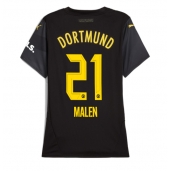 Borussia Dortmund Donyell Malen #21 Uit tenue voor Dames 2024-25 Korte Mouwen