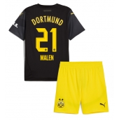 Borussia Dortmund Donyell Malen #21 Uit tenue voor kinderen 2024-25 Korte Mouwen (+ broek)