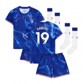 Chelsea Jadon Sancho #19 Thuis tenue voor kinderen 2024-25 Korte Mouwen (+ broek)