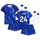 Chelsea Reece James #24 Thuis tenue voor kinderen 2024-25 Korte Mouwen (+ broek)