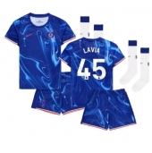 Chelsea Romeo Lavia #45 Thuis tenue voor kinderen 2024-25 Korte Mouwen (+ broek)