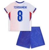 Frankrijk Aurelien Tchouameni #8 Uit tenue voor kinderen EK 2024 Korte Mouwen (+ broek)