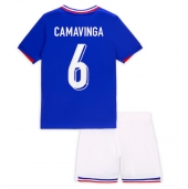 Frankrijk Eduardo Camavinga #6 Thuis tenue voor kinderen EK 2024 Korte Mouwen (+ broek)