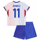 Frankrijk Ousmane Dembele #11 Uit tenue voor kinderen EK 2024 Korte Mouwen (+ broek)