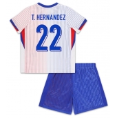 Frankrijk Theo Hernandez #22 Uit tenue voor kinderen EK 2024 Korte Mouwen (+ broek)