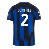 Inter Milan Denzel Dumfries #2 Thuis tenue 2023-24 Korte Mouwen