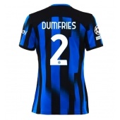 Inter Milan Denzel Dumfries #2 Thuis tenue voor Dames 2023-24 Korte Mouwen