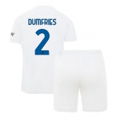 Inter Milan Denzel Dumfries #2 Uit tenue voor kinderen 2023-24 Korte Mouwen (+ broek)