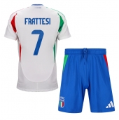 Italië Davide Frattesi #7 Uit tenue voor kinderen EK 2024 Korte Mouwen (+ broek)