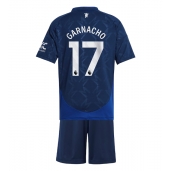 Manchester United Alejandro Garnacho #17 Uit tenue voor kinderen 2024-25 Korte Mouwen (+ broek)