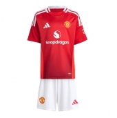 Manchester United Thuis tenue voor kinderen 2024-25 Korte Mouwen (+ broek)