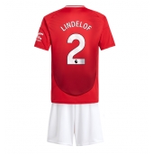 Manchester United Victor Lindelof #2 Thuis tenue voor kinderen 2024-25 Korte Mouwen (+ broek)