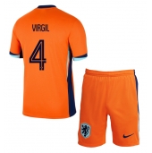 Nederland Virgil van Dijk #4 Thuis tenue voor kinderen EK 2024 Korte Mouwen (+ broek)