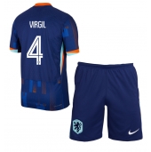 Nederland Virgil van Dijk #4 Uit tenue voor kinderen EK 2024 Korte Mouwen (+ broek)