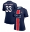 Paris Saint-Germain Warren Zaire-Emery #33 Thuis tenue voor Dames 2024-25 Korte Mouwen