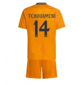 Real Madrid Aurelien Tchouameni #14 Uit tenue voor kinderen 2024-25 Korte Mouwen (+ broek)