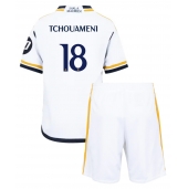 Real Madrid Aurelien Tchouameni #18 Thuis tenue voor kinderen 2023-24 Korte Mouwen (+ broek)