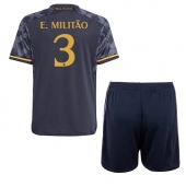 Real Madrid Eder Militao #3 Uit tenue voor kinderen 2023-24 Korte Mouwen (+ broek)