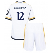 Real Madrid Eduardo Camavinga #12 Thuis tenue voor kinderen 2023-24 Korte Mouwen (+ broek)