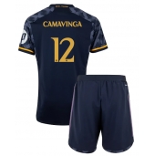 Real Madrid Eduardo Camavinga #12 Uit tenue voor kinderen 2023-24 Korte Mouwen (+ broek)